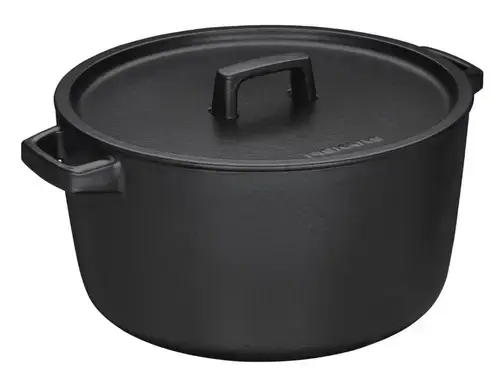Cratita din fonta Fiskars Folken 1075697 6L emailata, pentru toate tipurile de plite, Negru