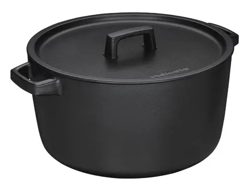 Cratita din fonta Fiskars Folken 1075697 6L emailata, pentru toate tipurile de plite, Negru