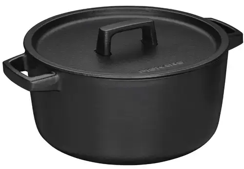 Cratita din fonta cu capac Fiskars Folken 1075698, 4L, Negru