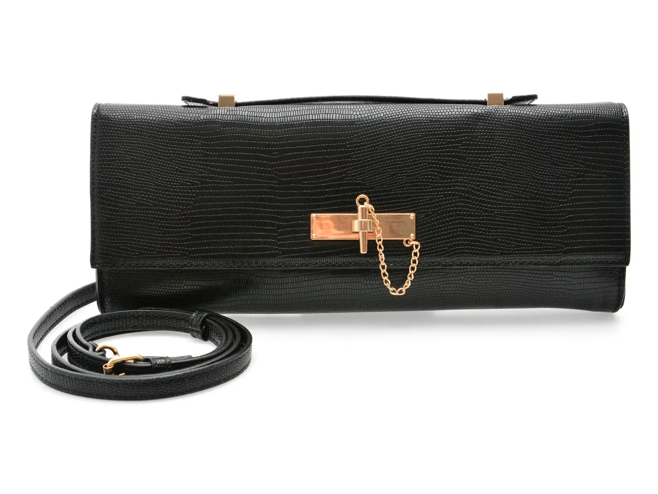 Geanta ALDO neagra, ROUX 001, din piele ecologica