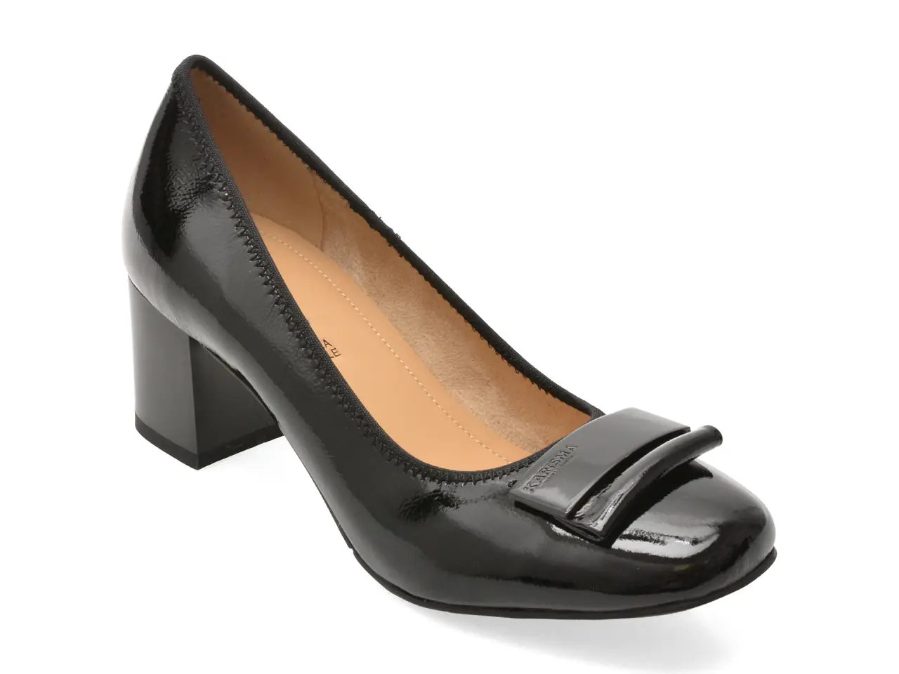 Pantofi eleganti KARISMA negri, JI60018, din piele naturala lacuita