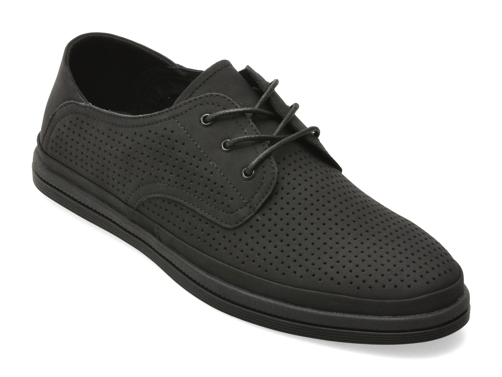 Pantofi OTTER negri, J260014, din piele naturala