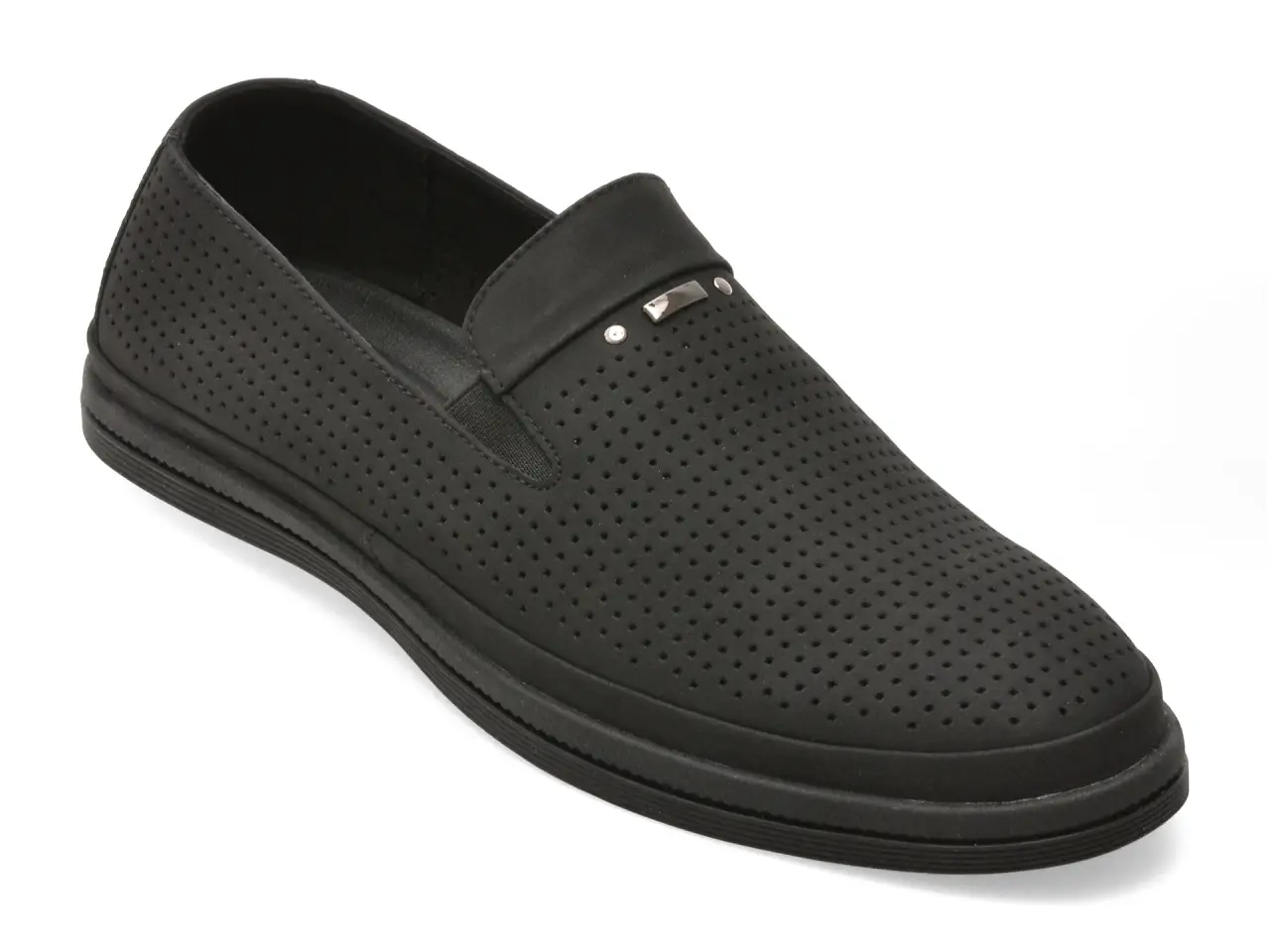 Mocasini OTTER negri, J260015, din piele naturala