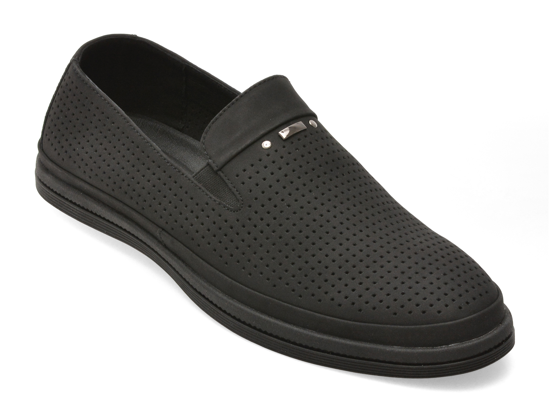 Mocasini OTTER negri, J260015, din piele naturala