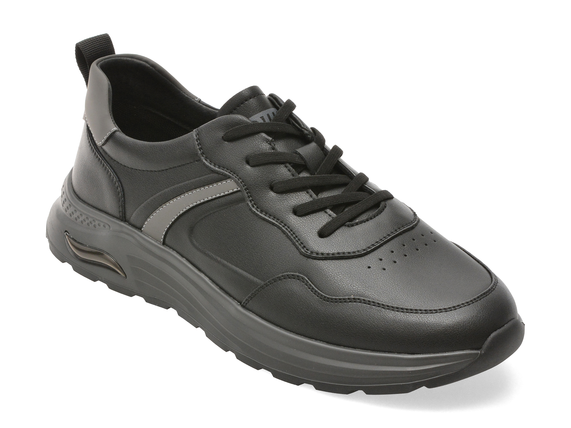 Pantofi sport OTTER negri, V260001, din piele naturala