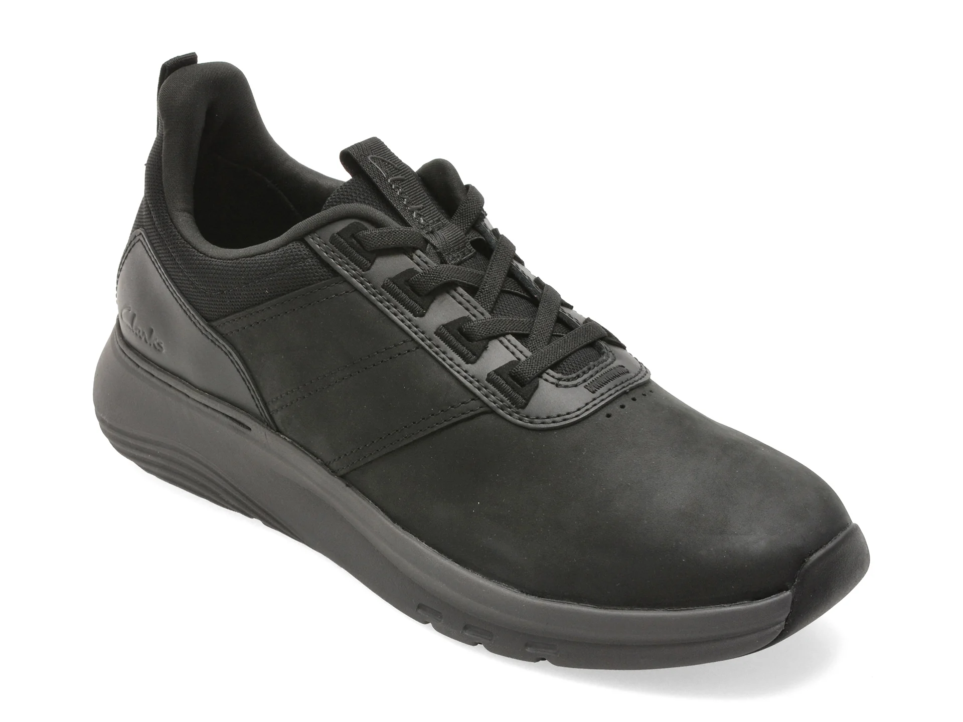 Pantofi sport CLARKS negri, MOTION TREK LX, din piele naturala