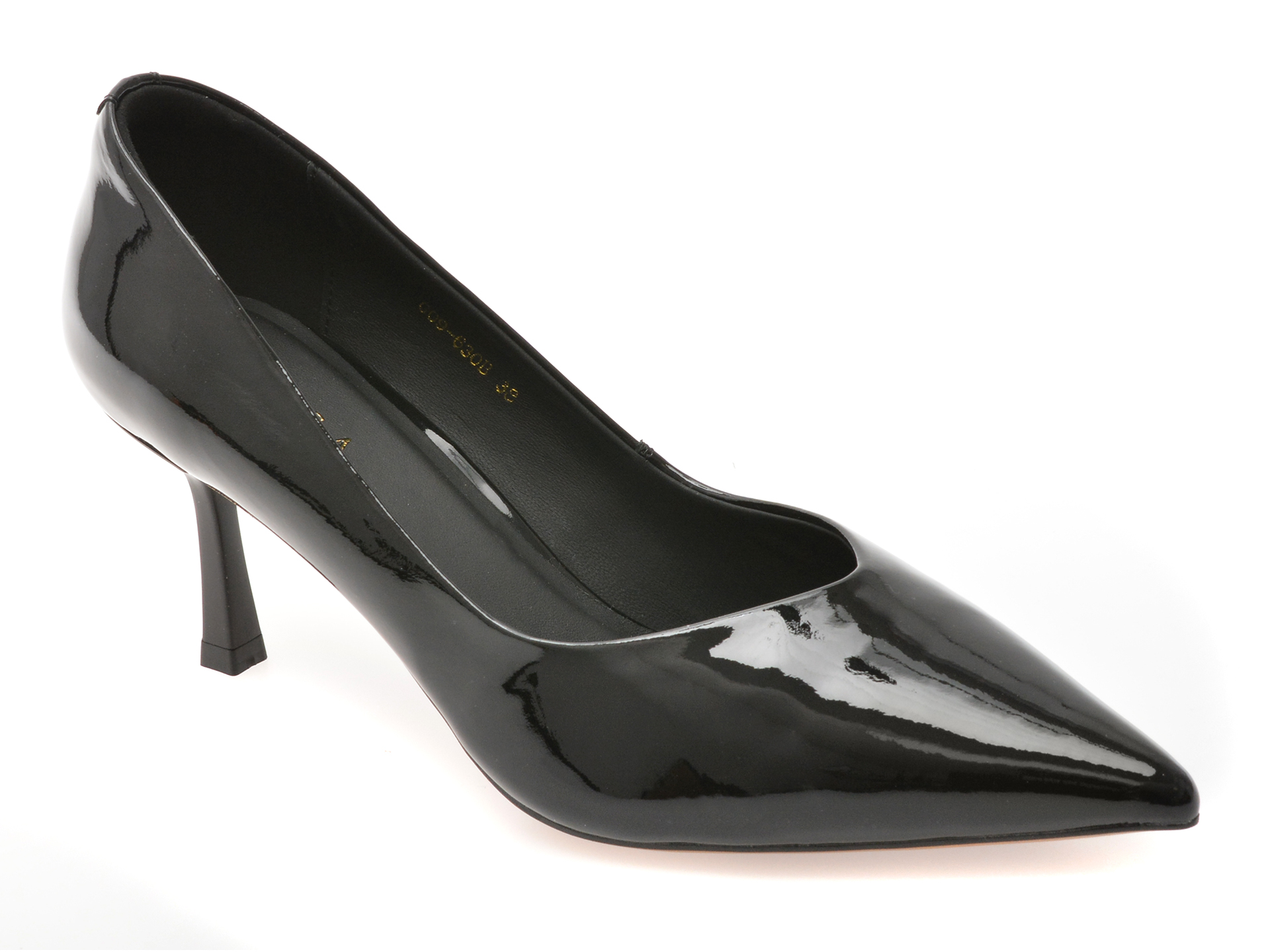 Pantofi eleganti EPICA negri, G09630, din piele naturala lacuita