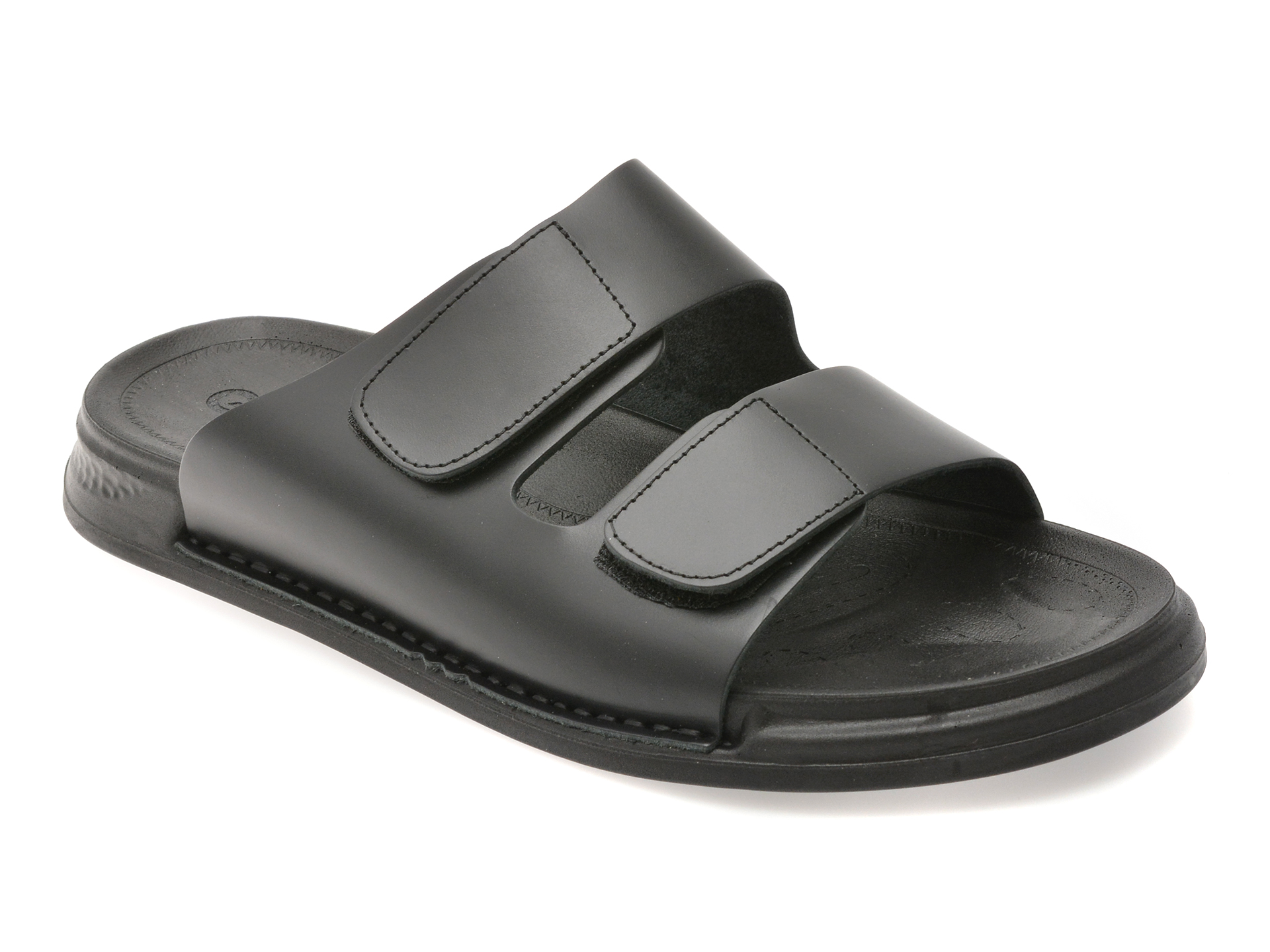 Papuci GRYXX negri, UZ255, din piele naturala