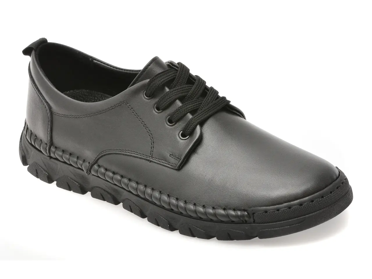 Pantofi OTTER negri, DD1106, din piele naturala