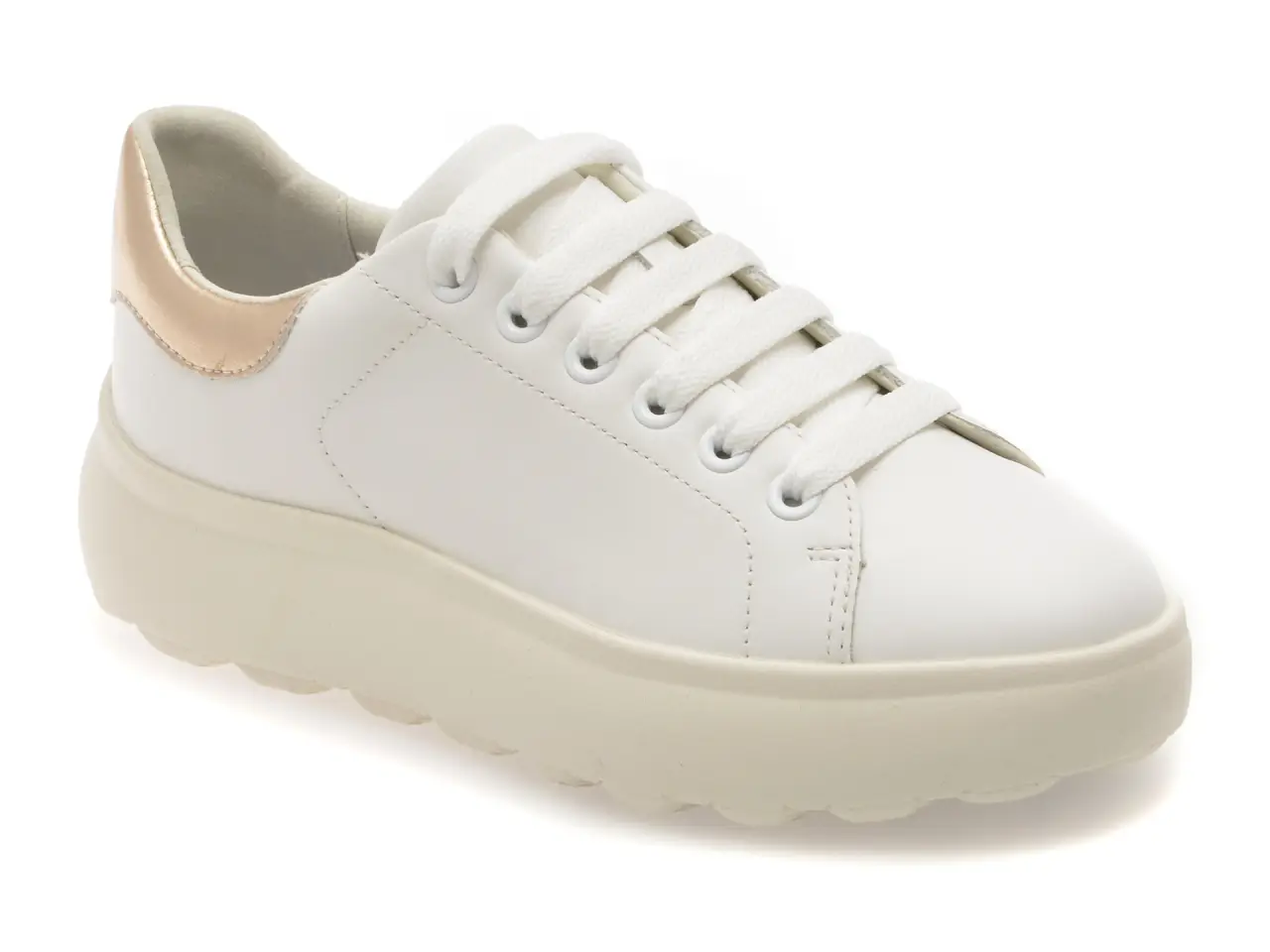 Pantofi sport GEOX albi, D45TCD, din piele naturala