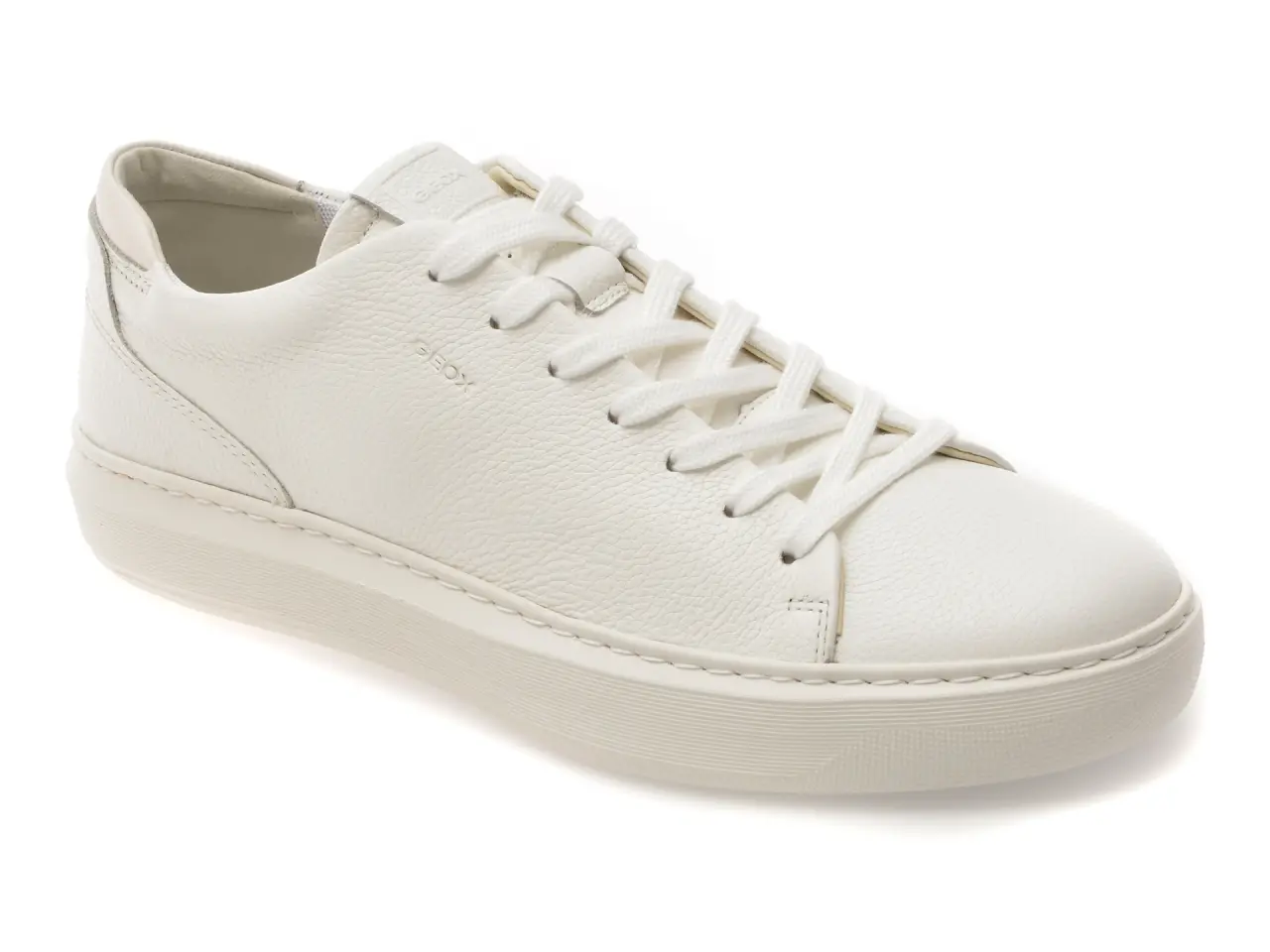 Pantofi sport GEOX albi, U655WA, din piele naturala