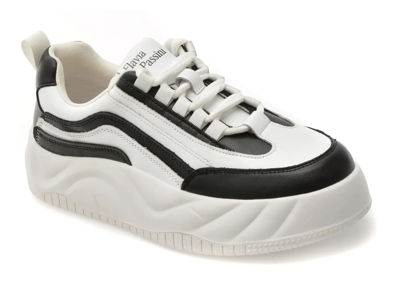 Pantofi sport FLAVIA PASSINI alb-negru, 566, din piele naturala