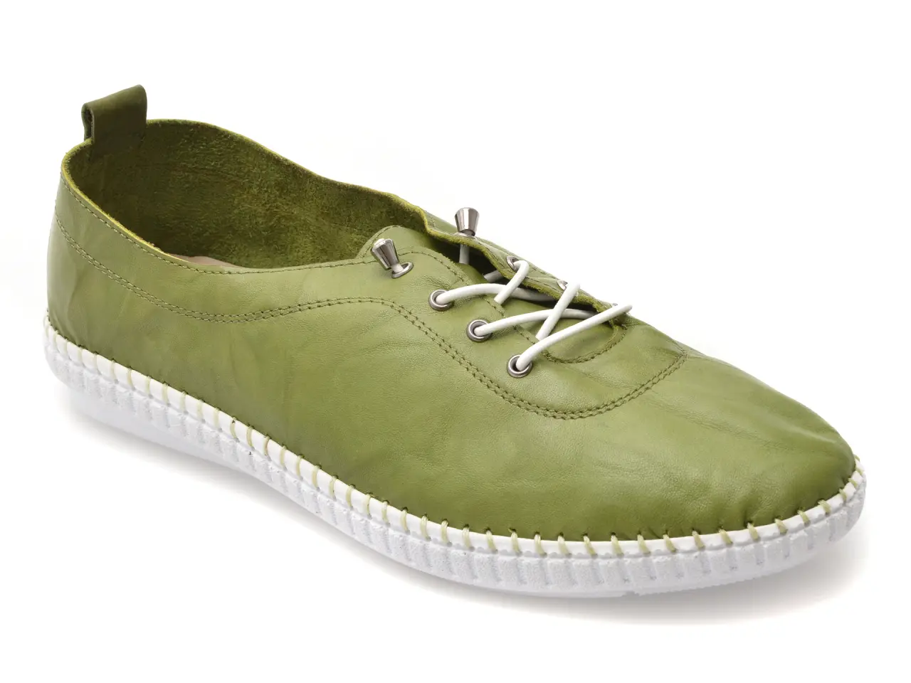 Pantofi EVIDA verzi, EV2773, din piele naturala
