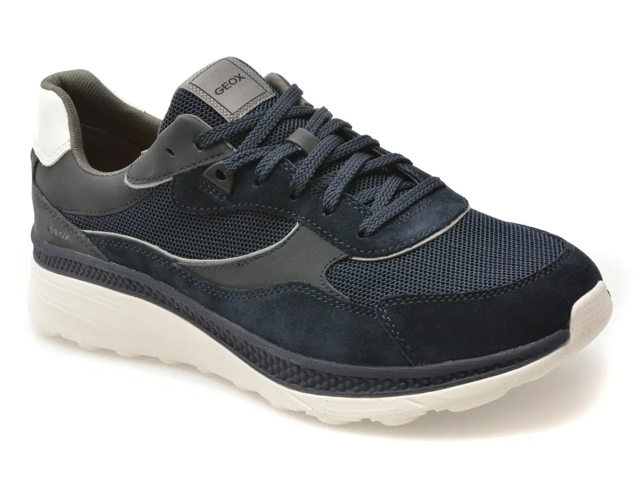 Pantofi sport GEOX bleumarin, U65HUA, din material textil si piele naturala