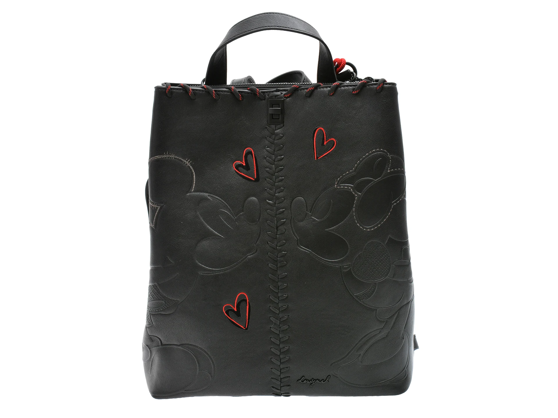 Rucsac DESIGUAL negru, SAKP43, din piele ecologica