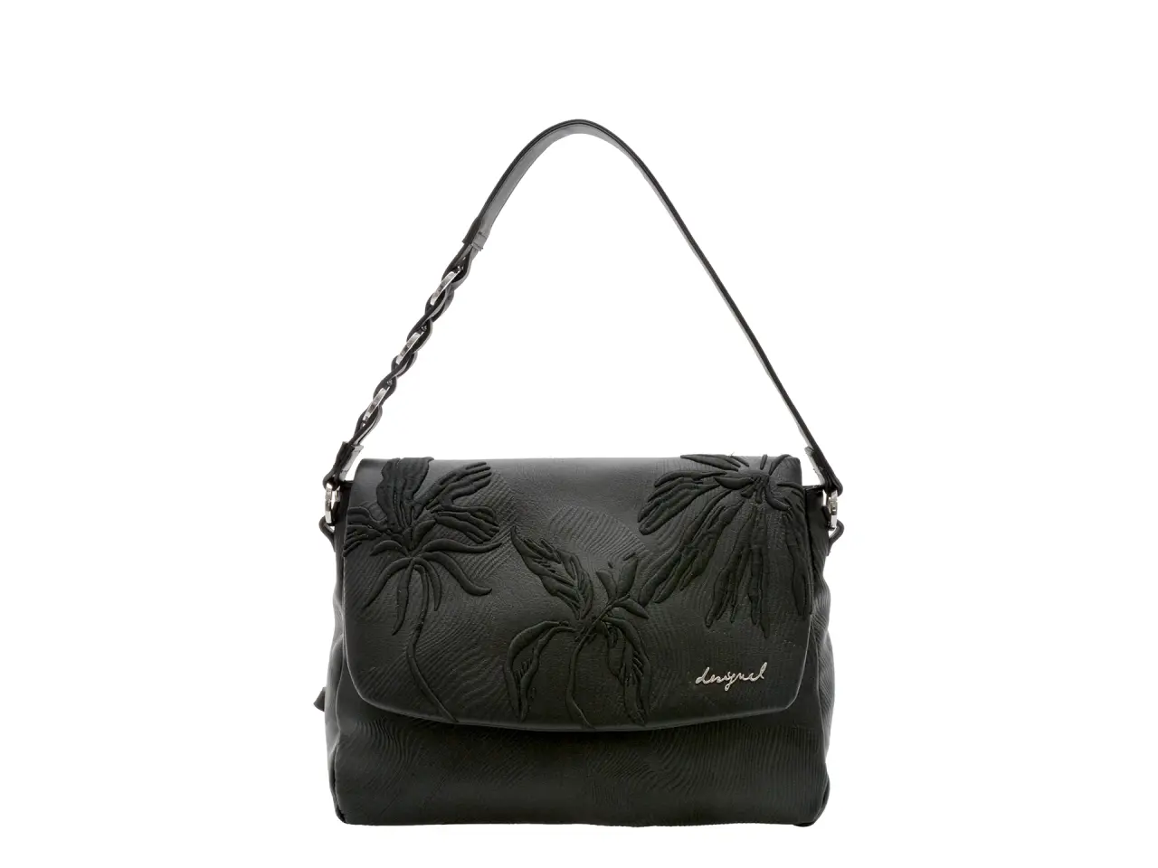 Geanta DESIGUAL neagra, SAKP31, din piele ecologica
