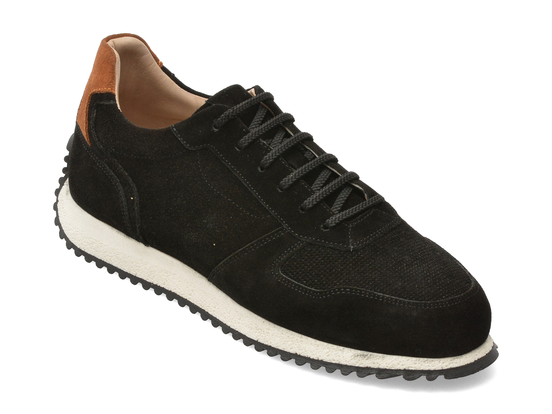 Pantofi sport OTTER negri, G200, din piele intoarsa