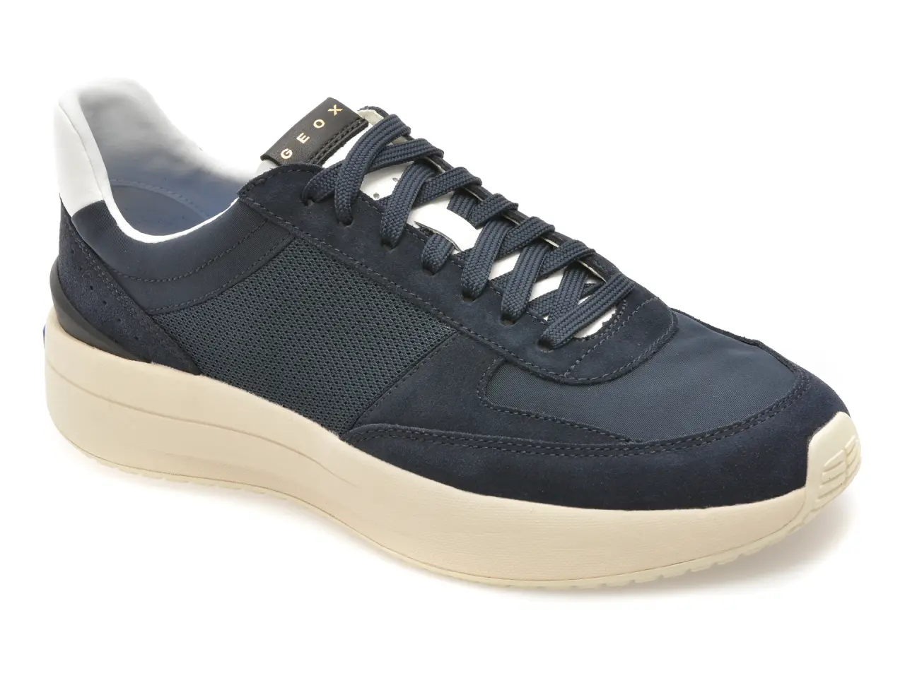 Pantofi sport GEOX bleumarin, U656KA, din material textil si piele naturala