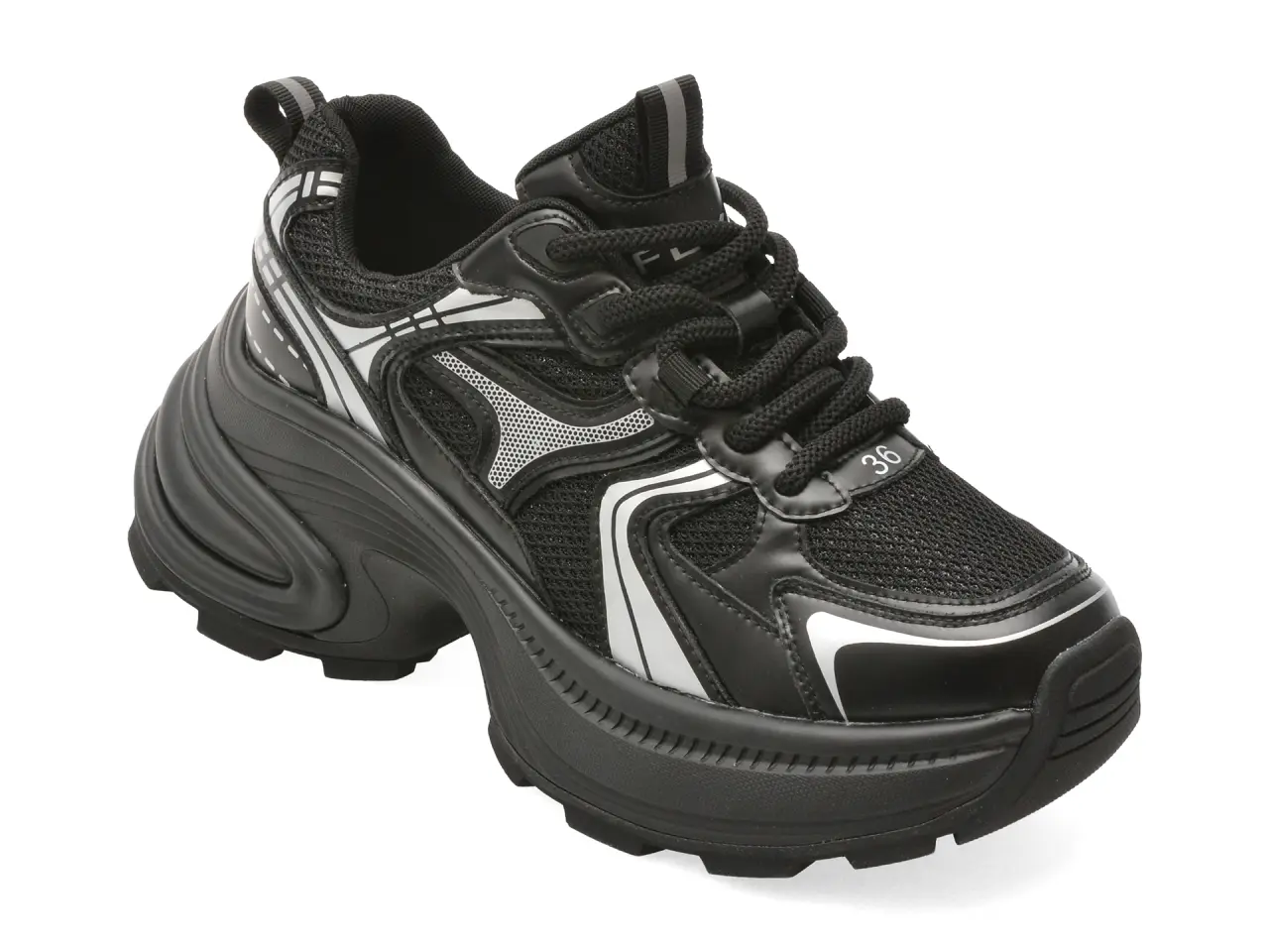 Pantofi sport FLAVIA PASSINI negri, 910, din piele naturala