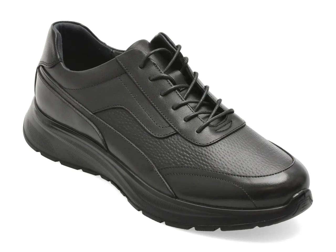 Pantofi sport OTTER negri, HT2, din piele naturala