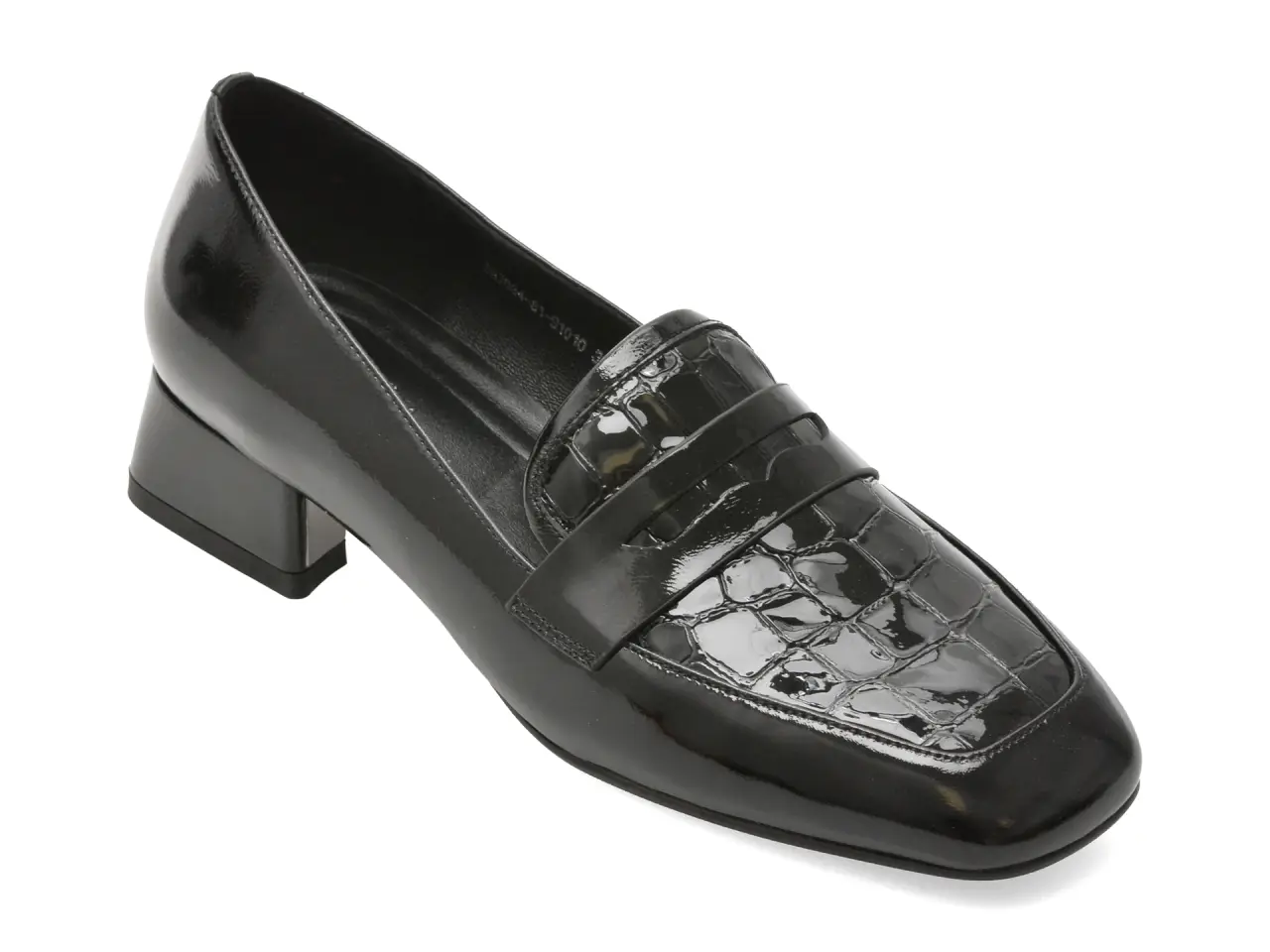 Mocasini EPICA negri, DA7034, din piele naturala lacuita