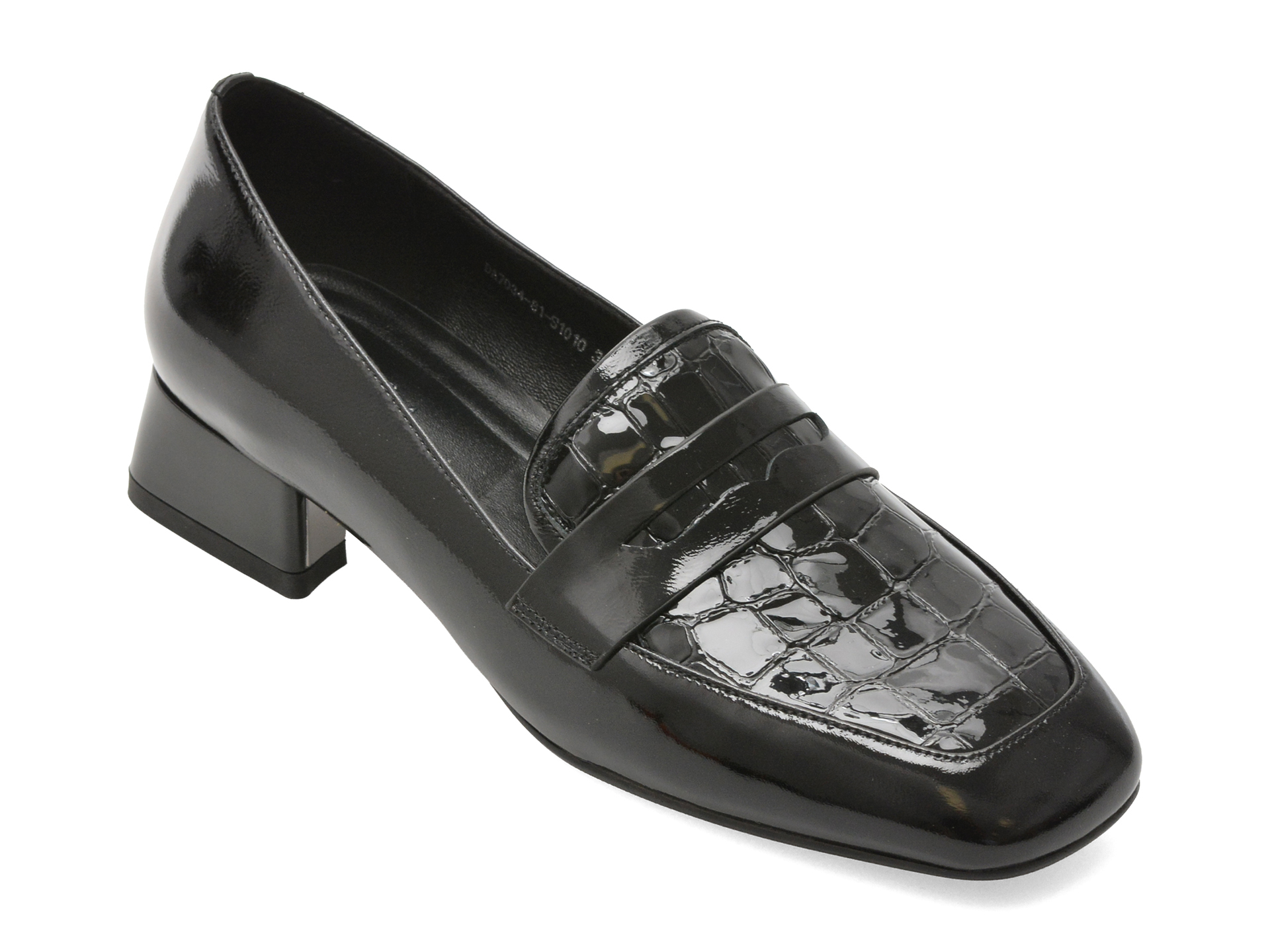Mocasini EPICA negri, DA7034, din piele naturala lacuita
