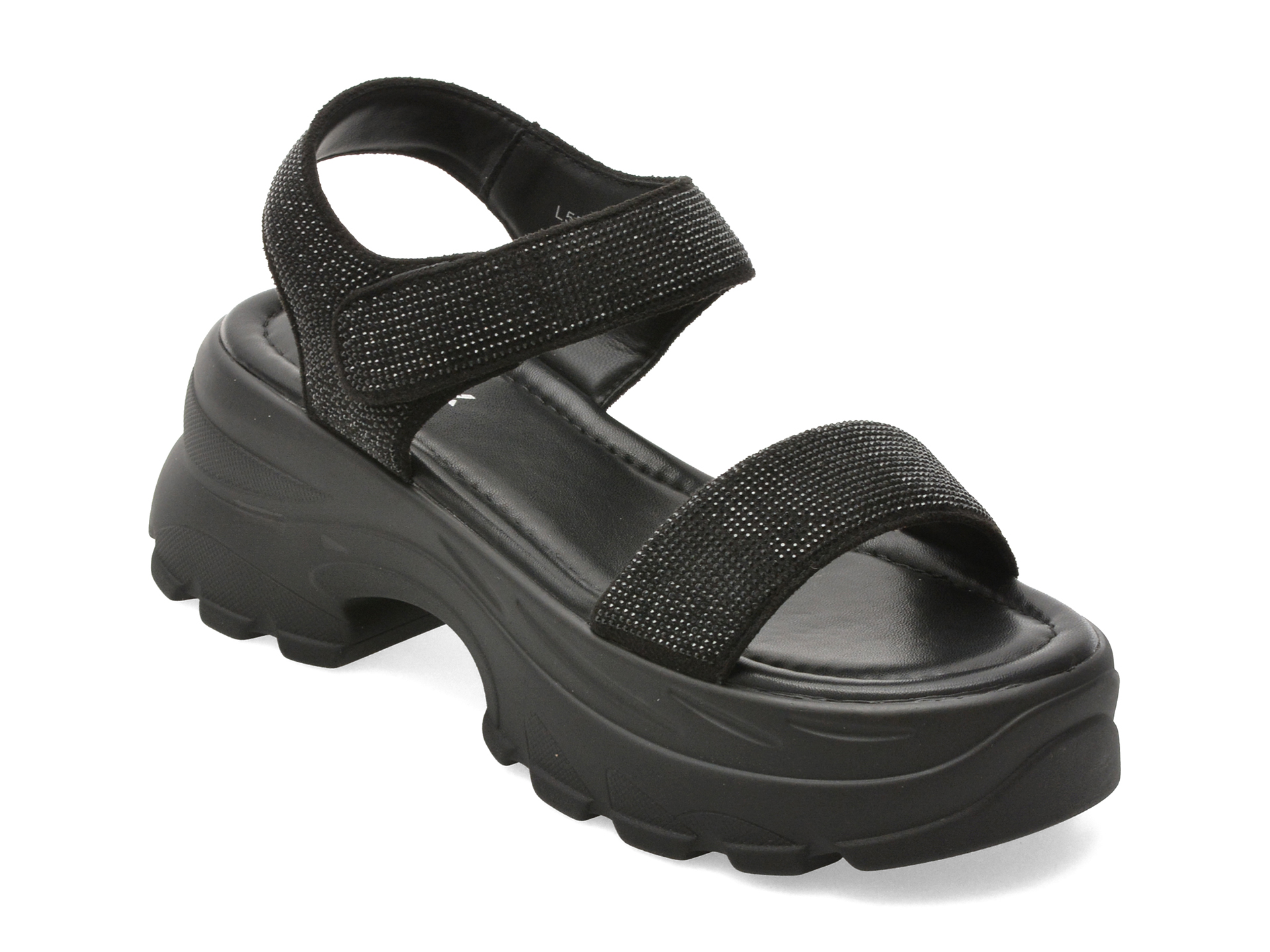Sandale GRYXX negre, 57117, din material textil