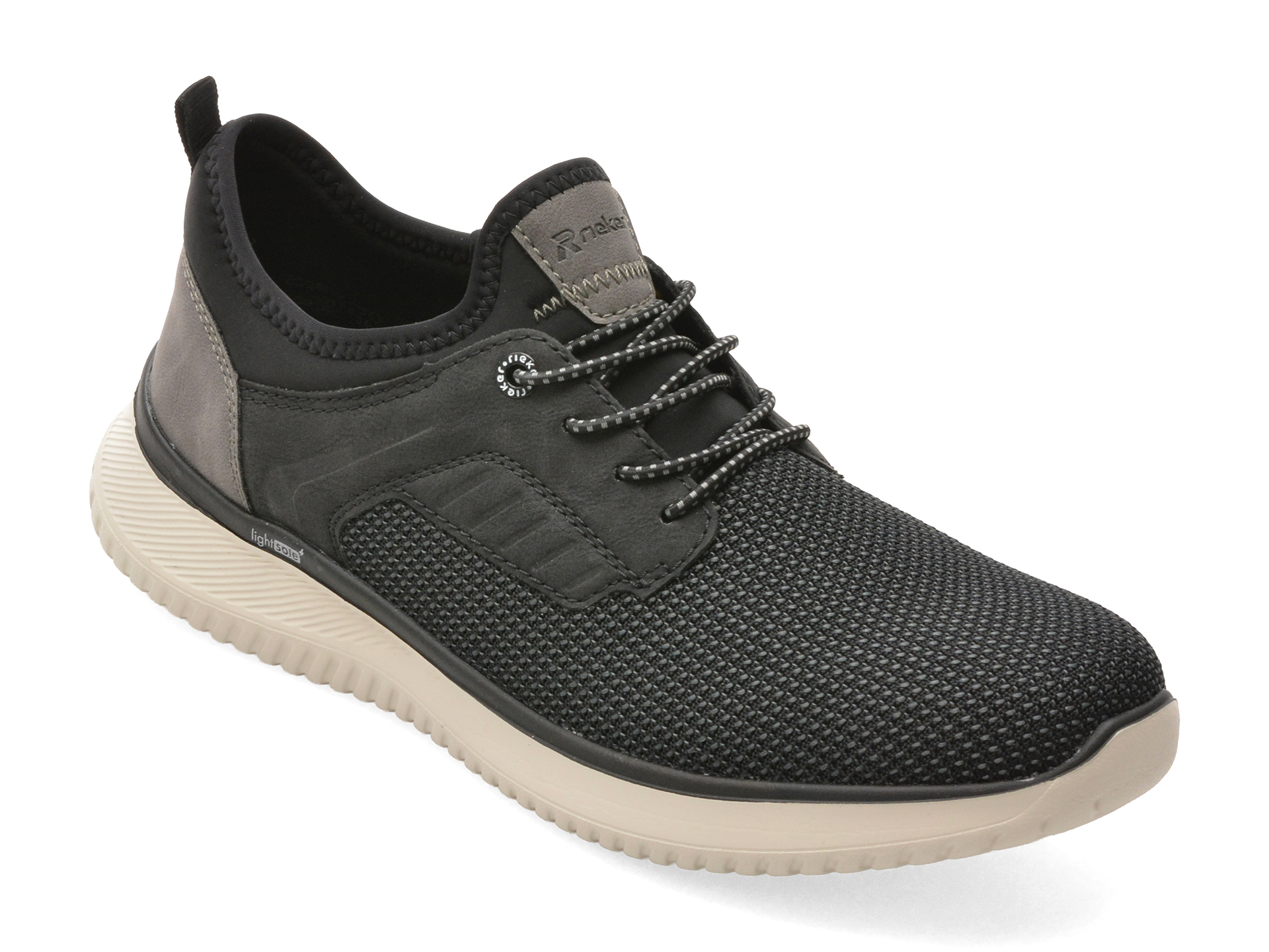 Pantofi sport RIEKER negri, B9651, din material textil