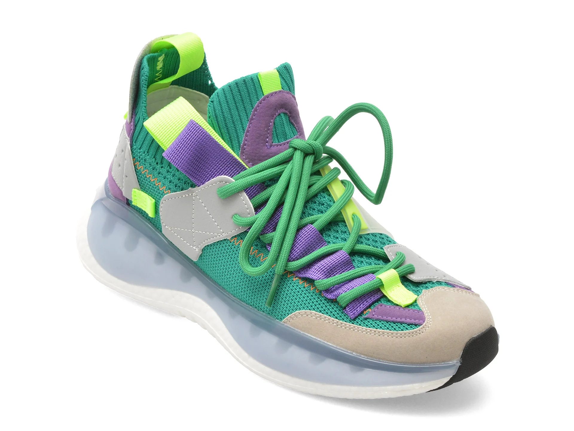 Pantofi sport BITE THE BULLET verzi, 221008, din material textil