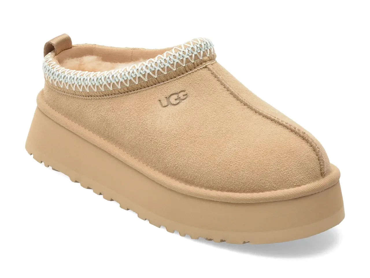 Papuci UGG gri, TAZZ II, din piele intoarsa