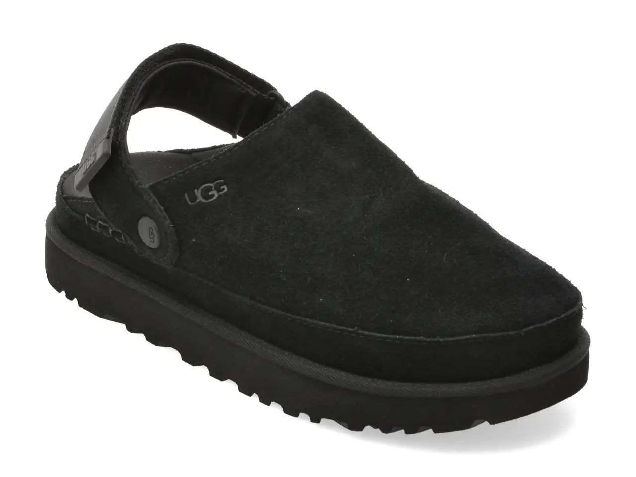 Papuci UGG negri, GOLDENSTAR CLOG, din piele intoarsa