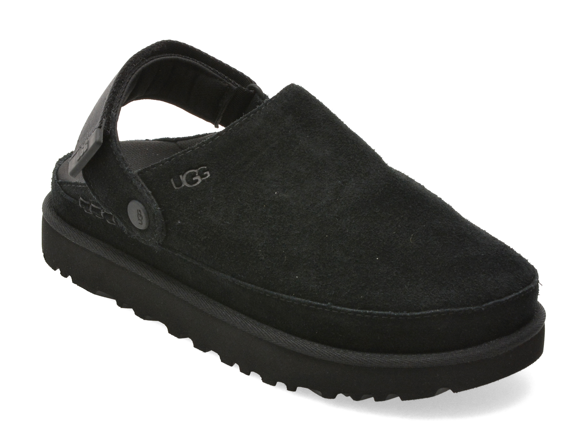 Papuci UGG negri, GOLDENSTAR CLOG, din piele intoarsa