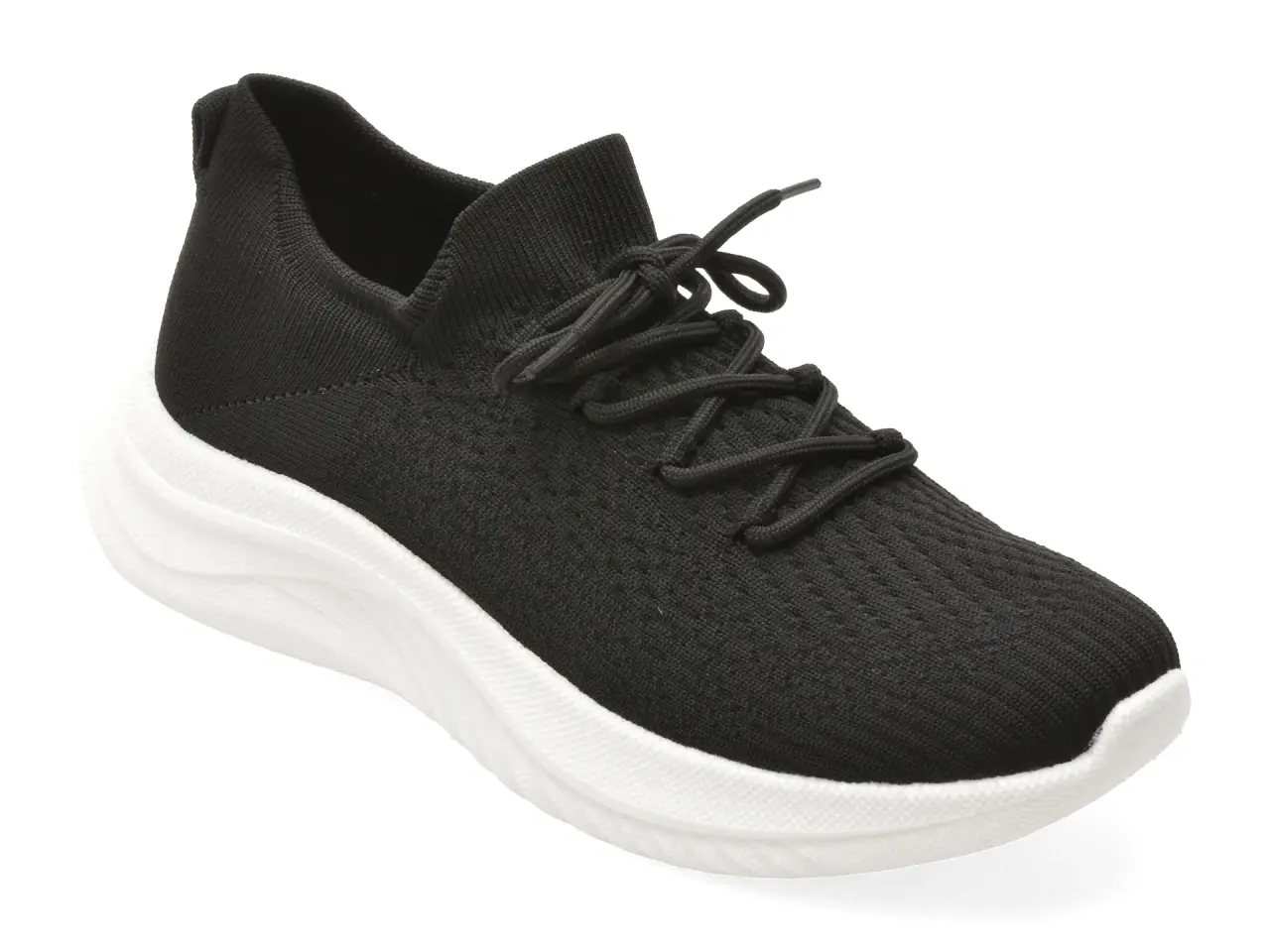 Pantofi sport BITE THE BULLET alb-negru, CL603, din material textil