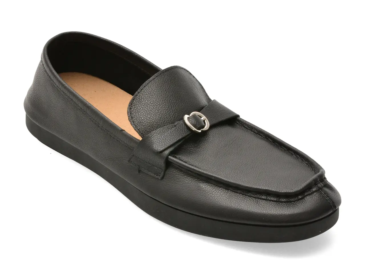Mocasini IMAGE negri, 2595, din piele naturala