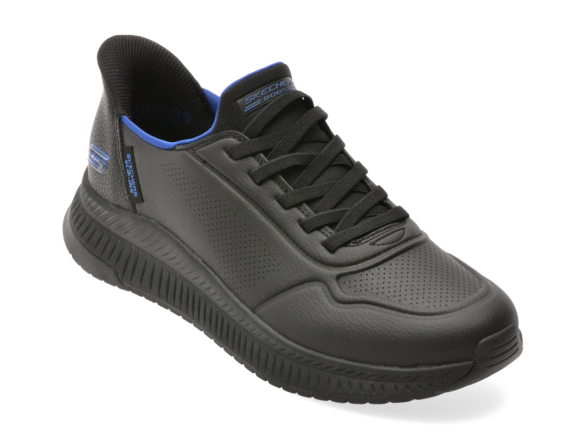 Pantofi sport SKECHERS negri, BOBS SQUAD 4, din piele ecologica