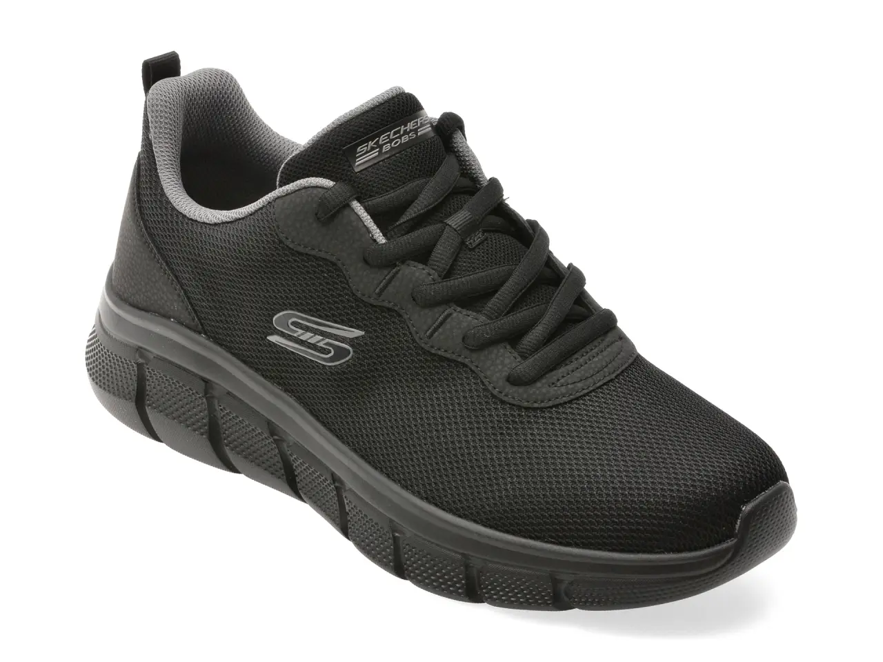 Pantofi sport SKECHERS negri, BOBS B FLEX, din material textil