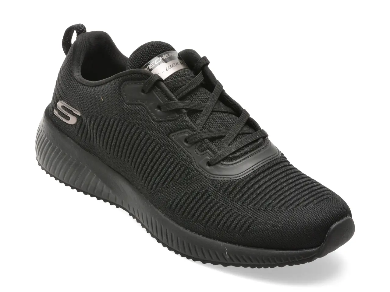 Pantofi sport SKECHERS negri, SQUAD, din material textil