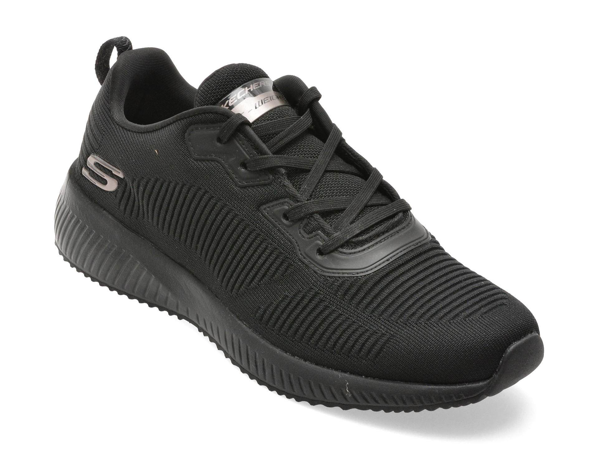 Pantofi sport SKECHERS negri, SQUAD, din material textil