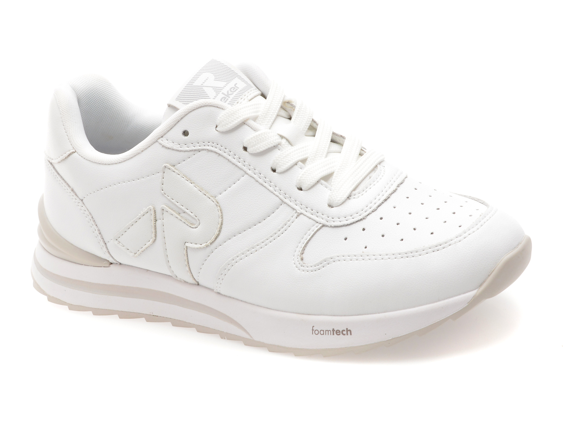 Pantofi sport RIEKER albi, W2401, din piele naturala
