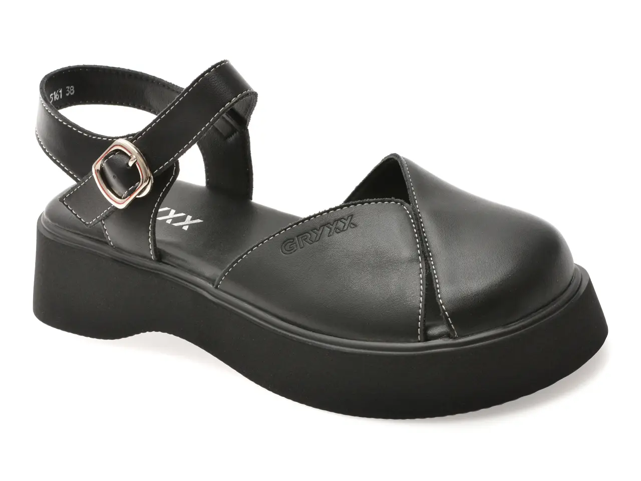 Pantofi GRYXX negri, 5161, din piele naturala