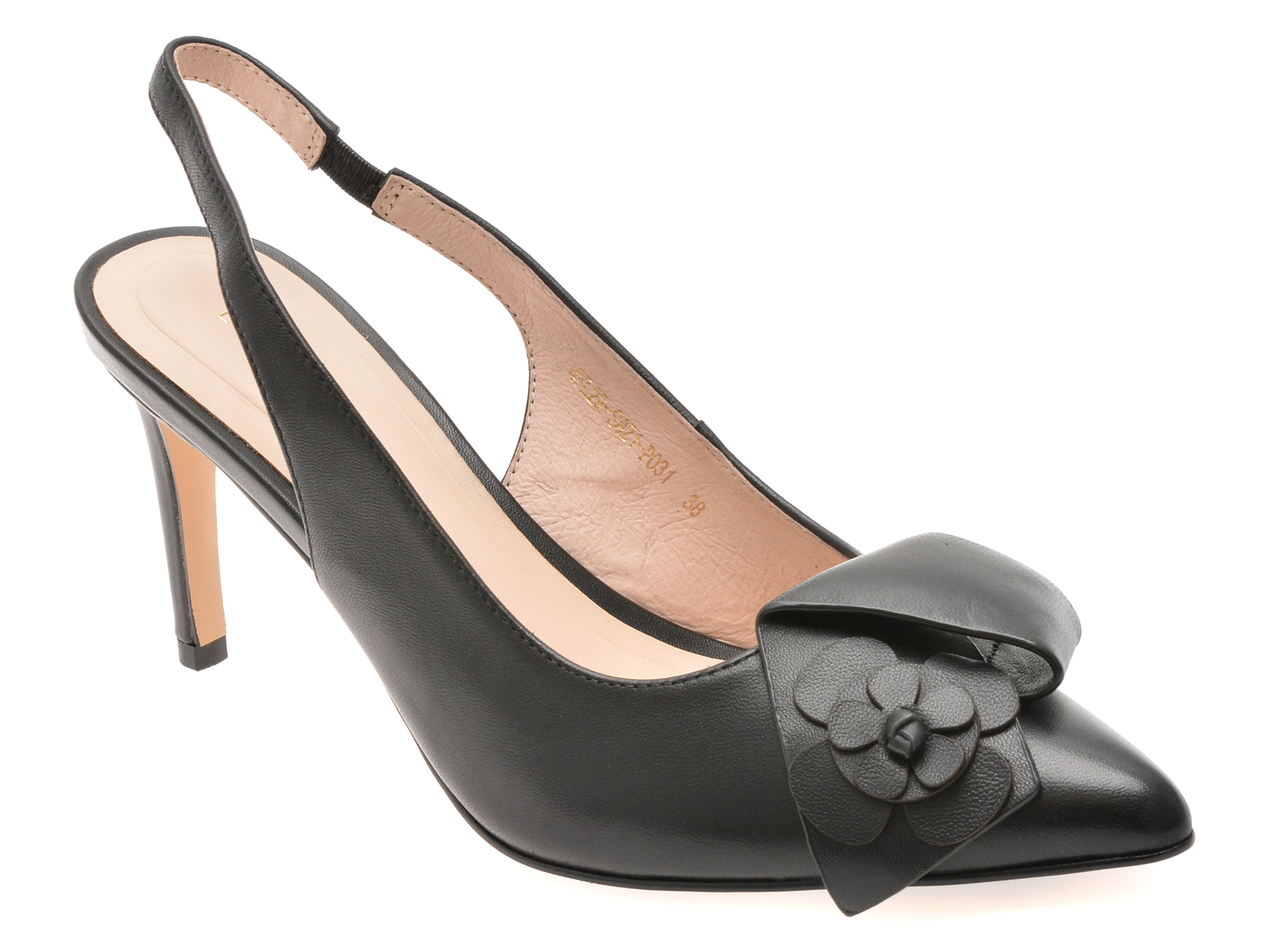 Pantofi eleganti EPICA negri, 4FL29, din piele naturala