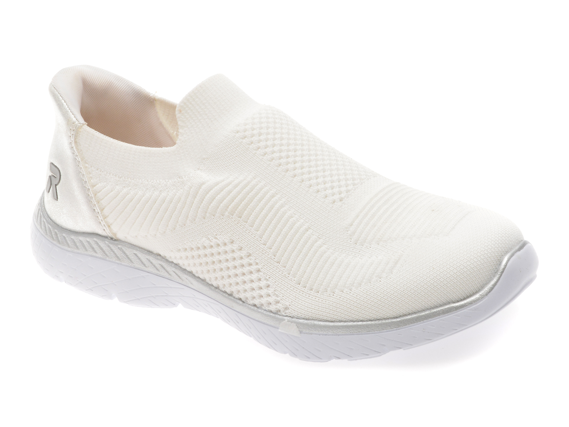 Pantofi sport RIEKER albi, M5072, din material textil