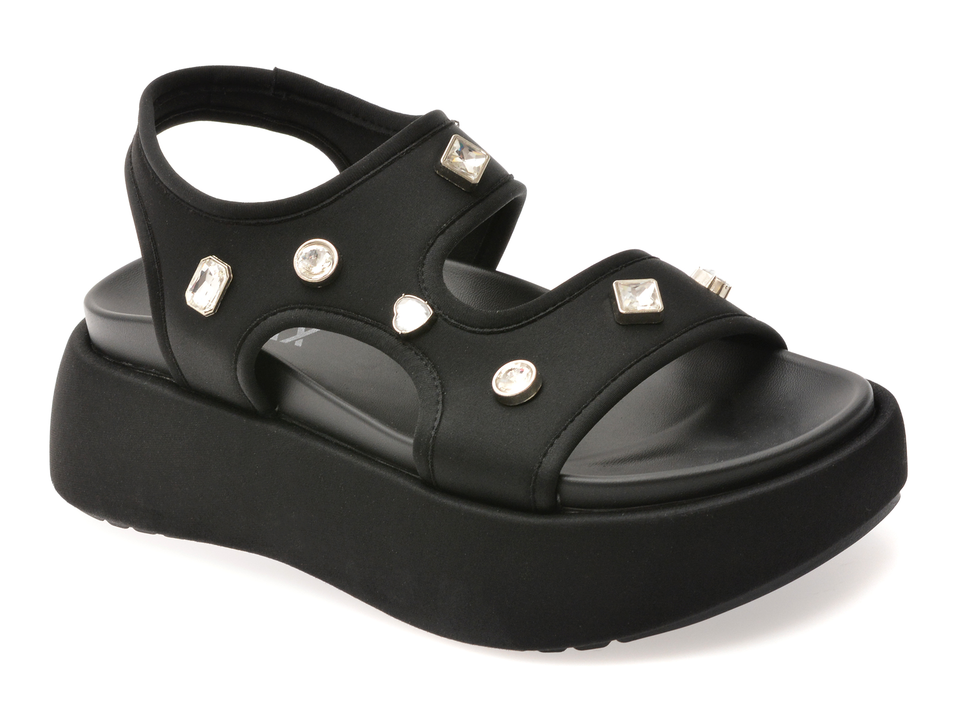 Sandale GRYXX negre, A55, din material textil