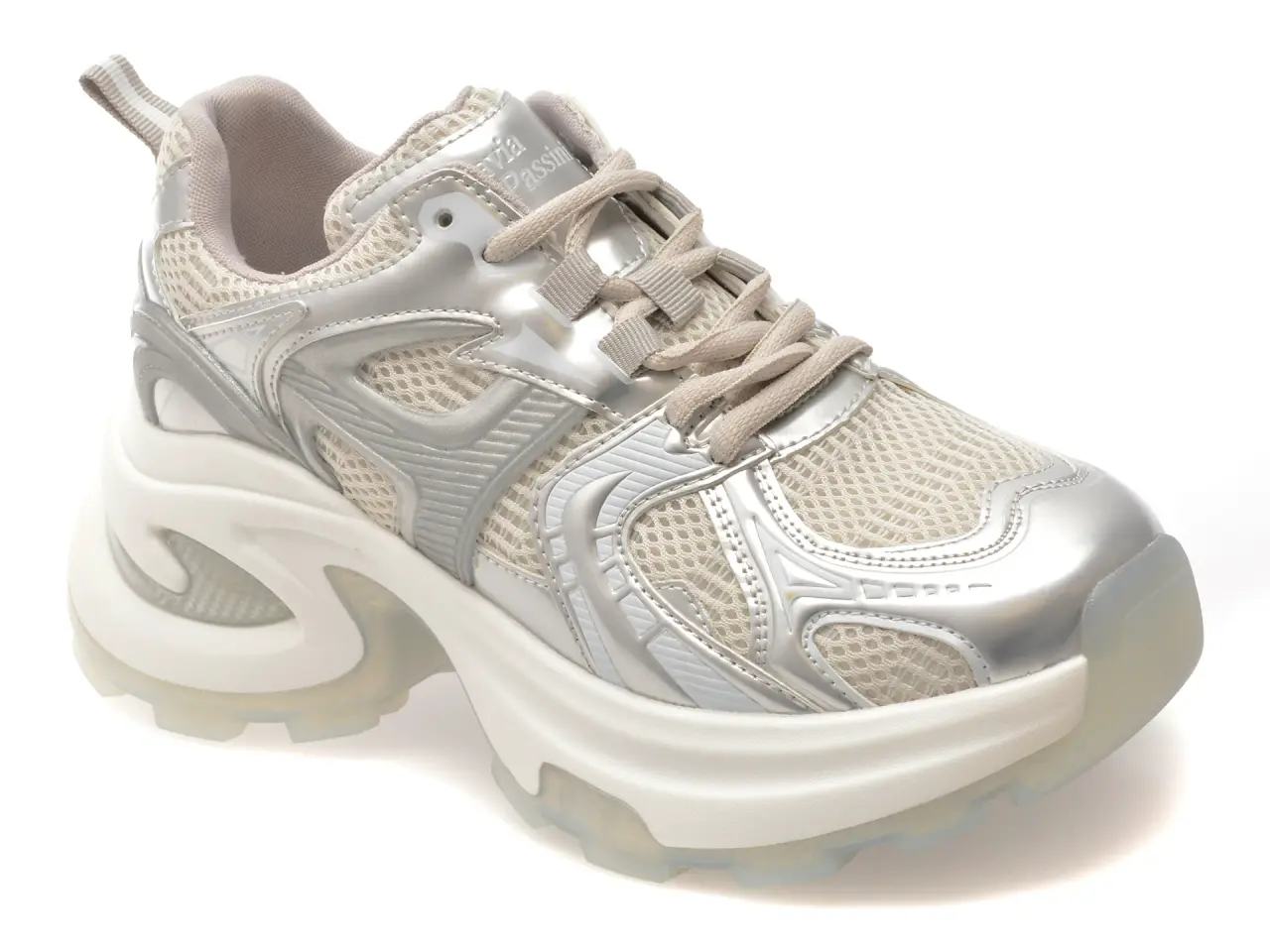 Pantofi sport FLAVIA PASSINI argintii, 66988, din material textil