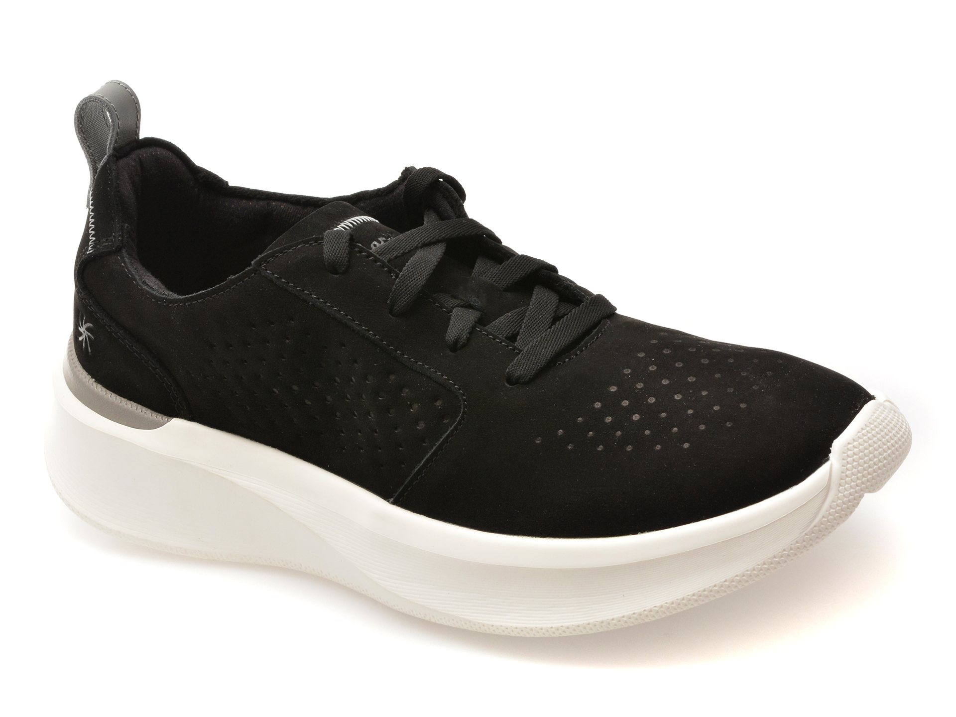 Pantofi sport CLARKS negri, SOLEVANA STYLE, din nabuc