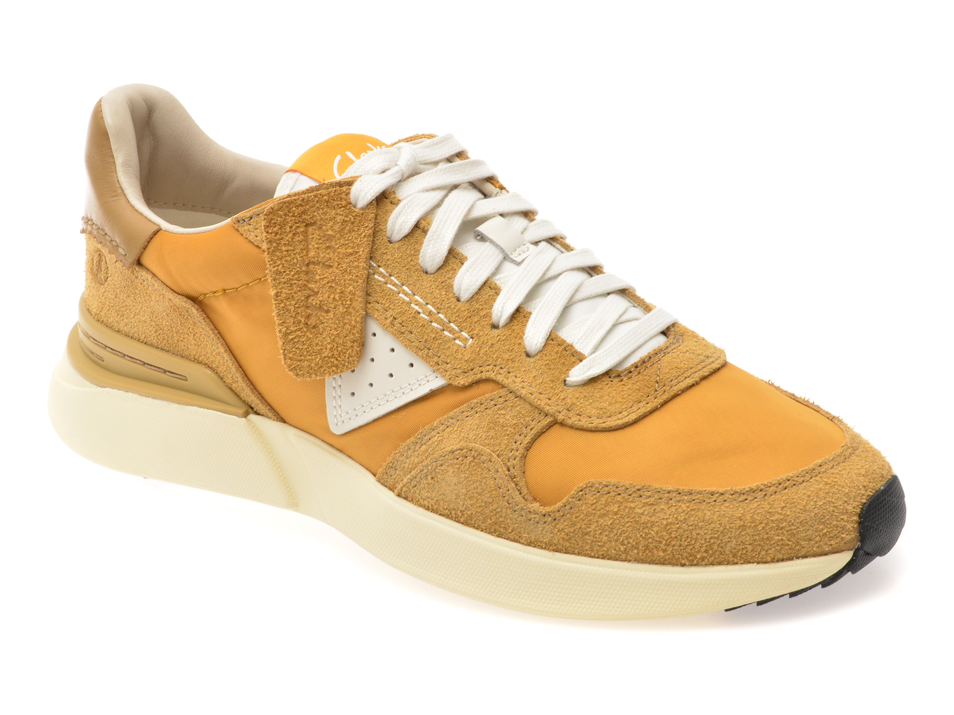 Pantofi sport CLARKS maro, CRAFT WICK LACE, din material textil si piele intoarsa
