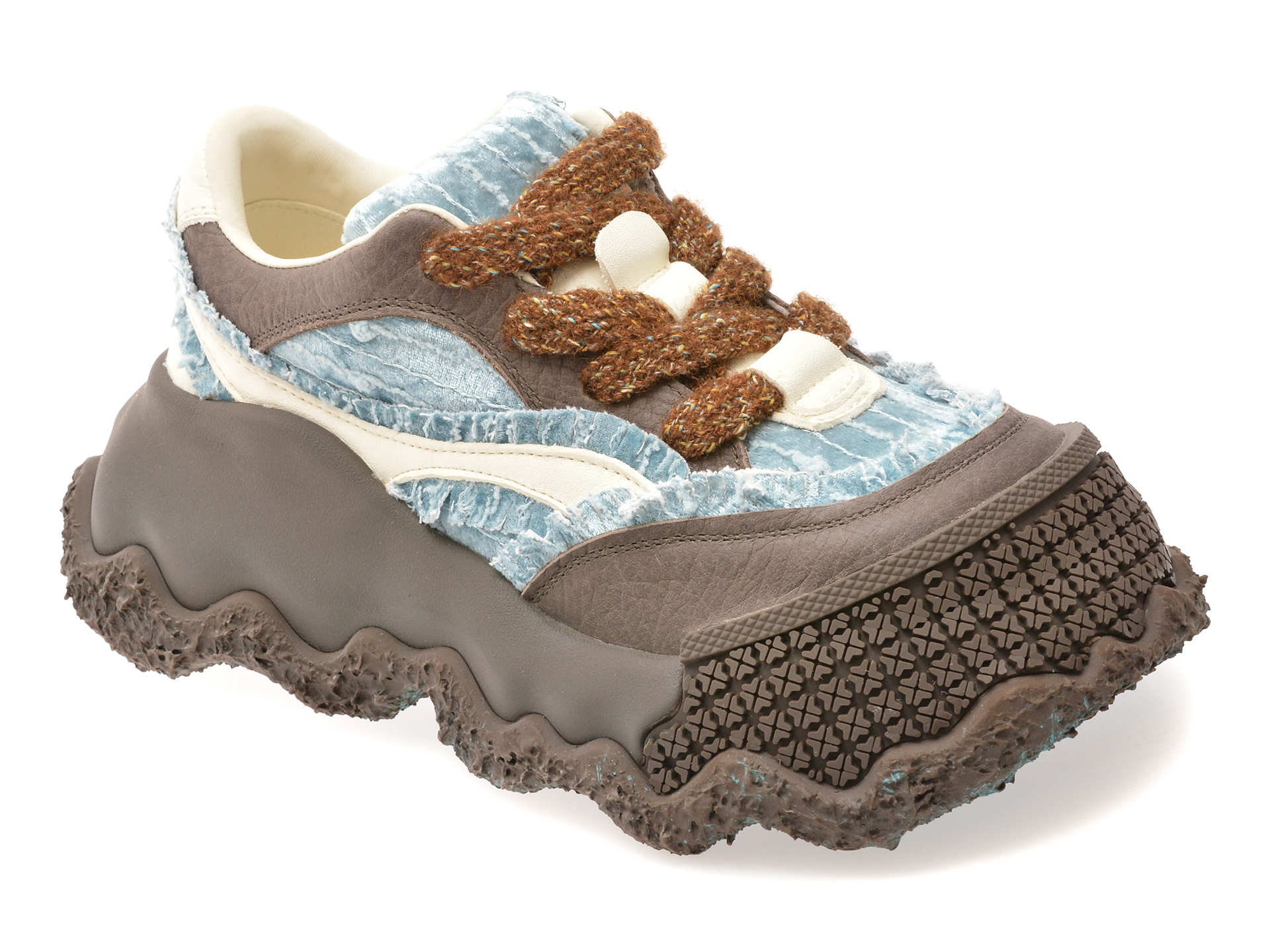 Pantofi sport GRYXX maro, S6101, din material textil si piele naturala