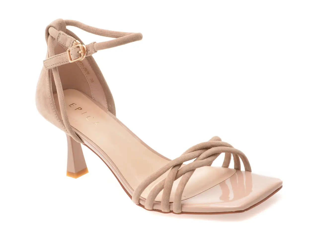Sandale elegante EPICA gri, 5KL740, din piele intoarsa