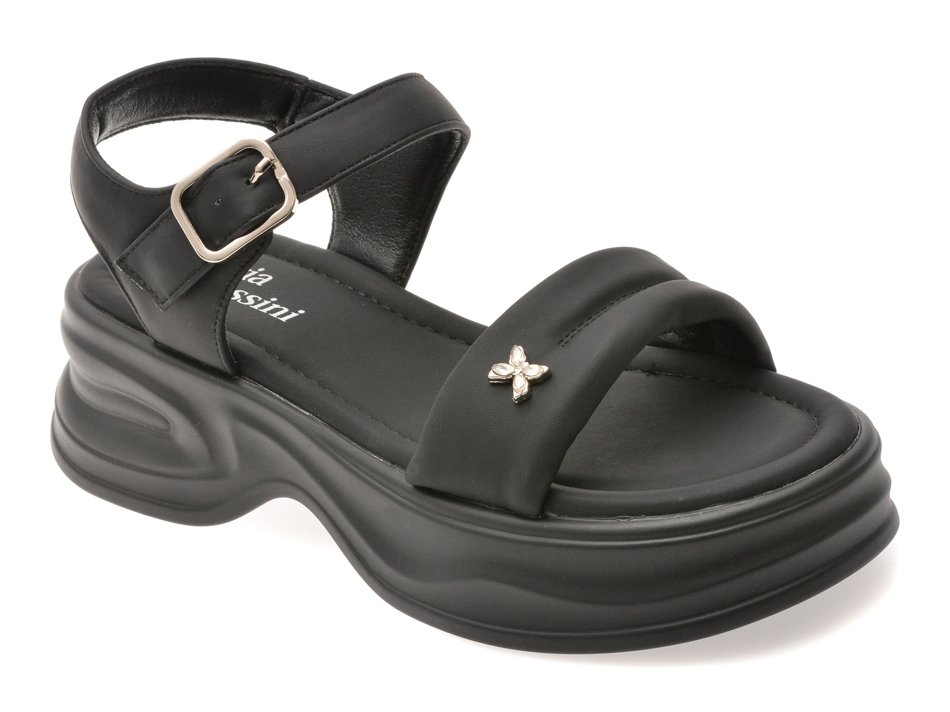 Sandale FLAVIA PASSINI negre, 56111, din piele ecologica