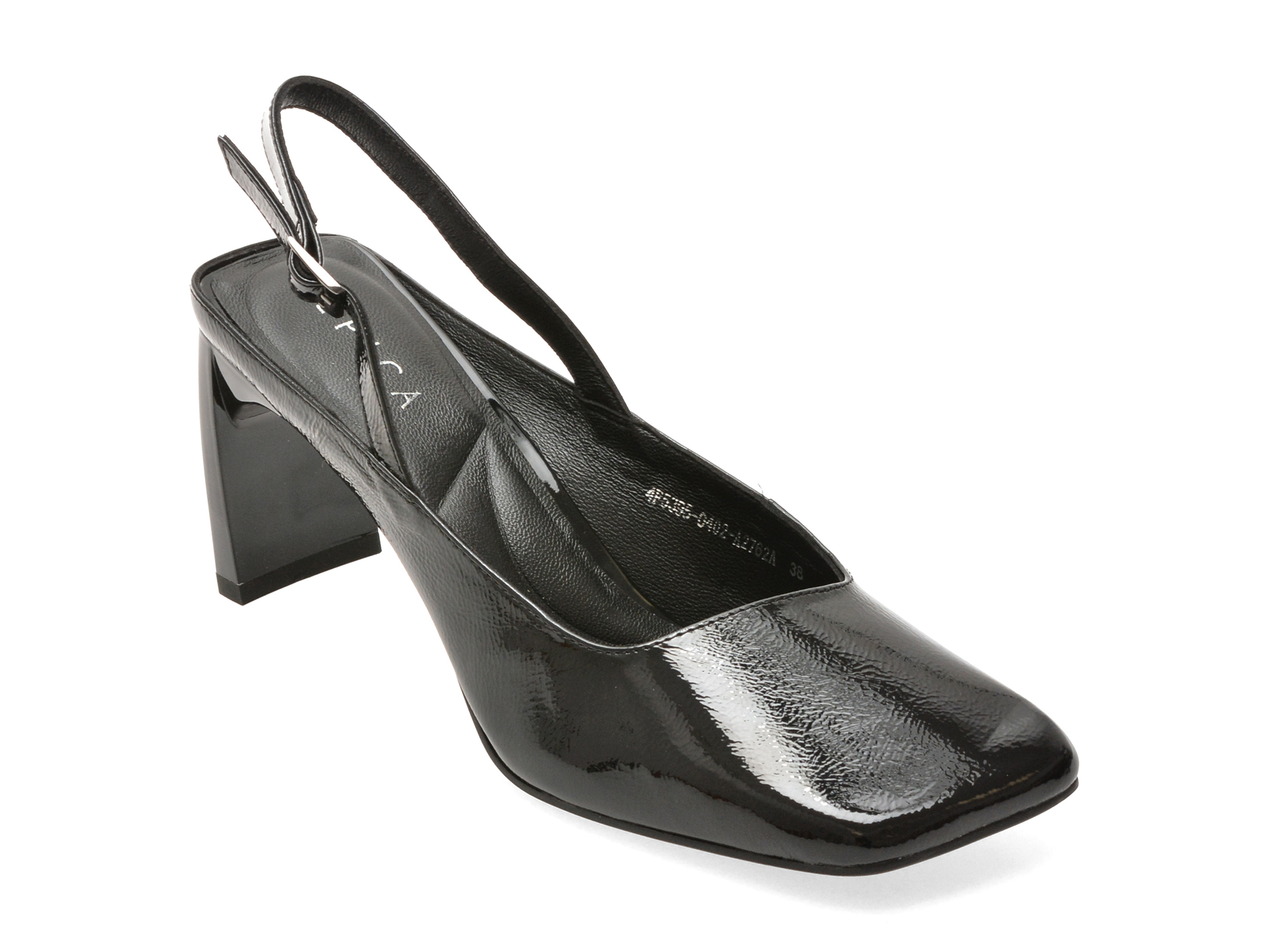 Pantofi eleganti EPICA negri, 4F5395, din piele naturala lacuita